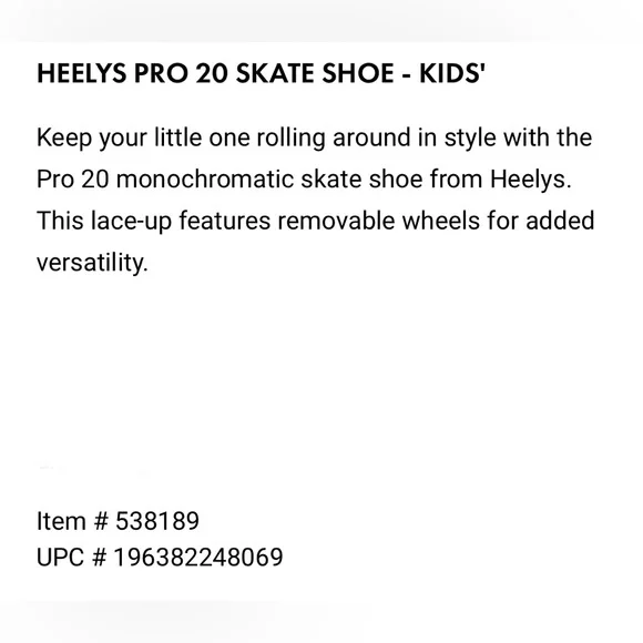 Heelys Pro 20 Skate Shoe - Kids' size 4 - Picture 3 of 7